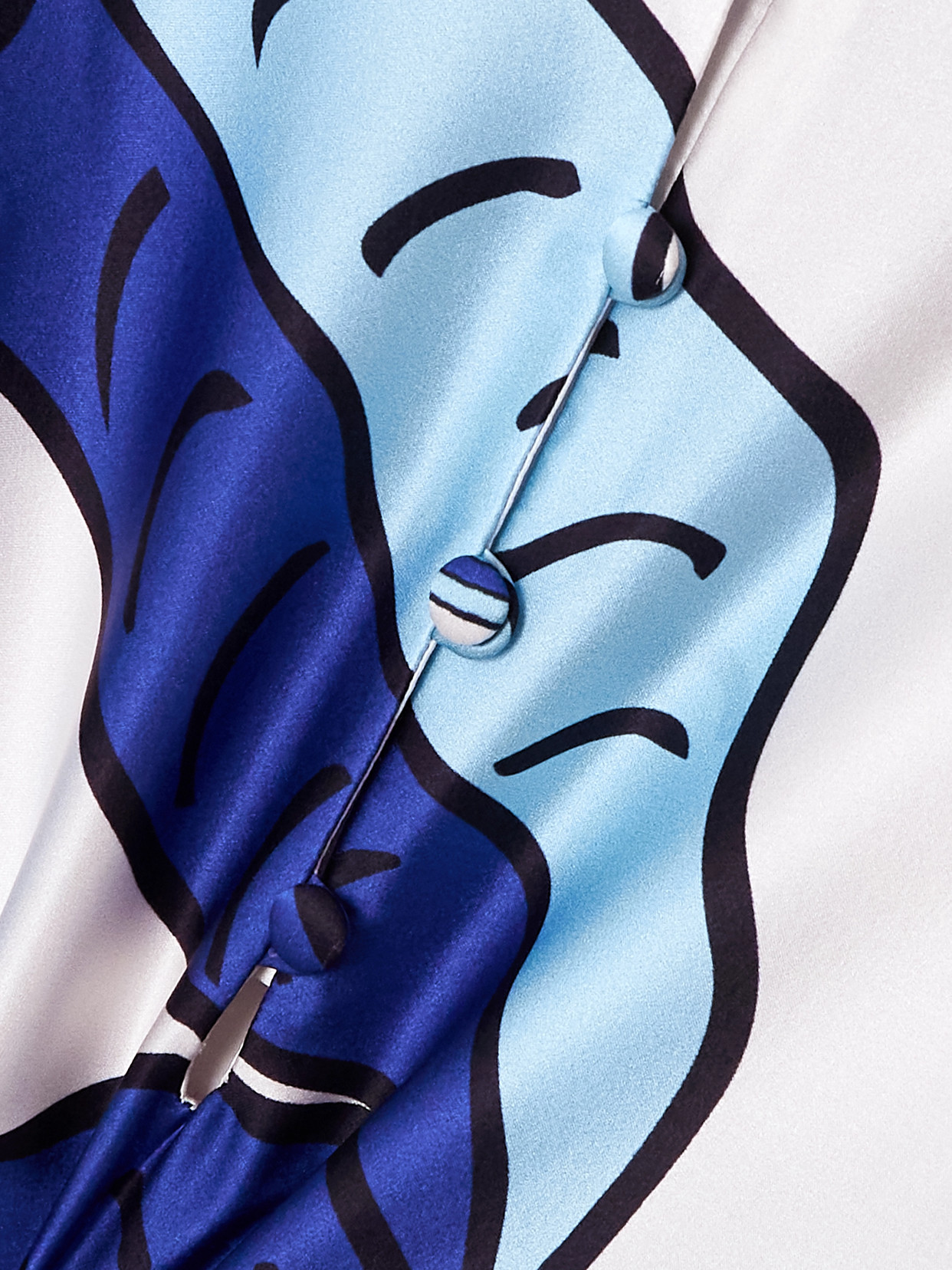 Cristiano Marcheli Jane Printed Stretch-silk Satin Kaftan In Blue