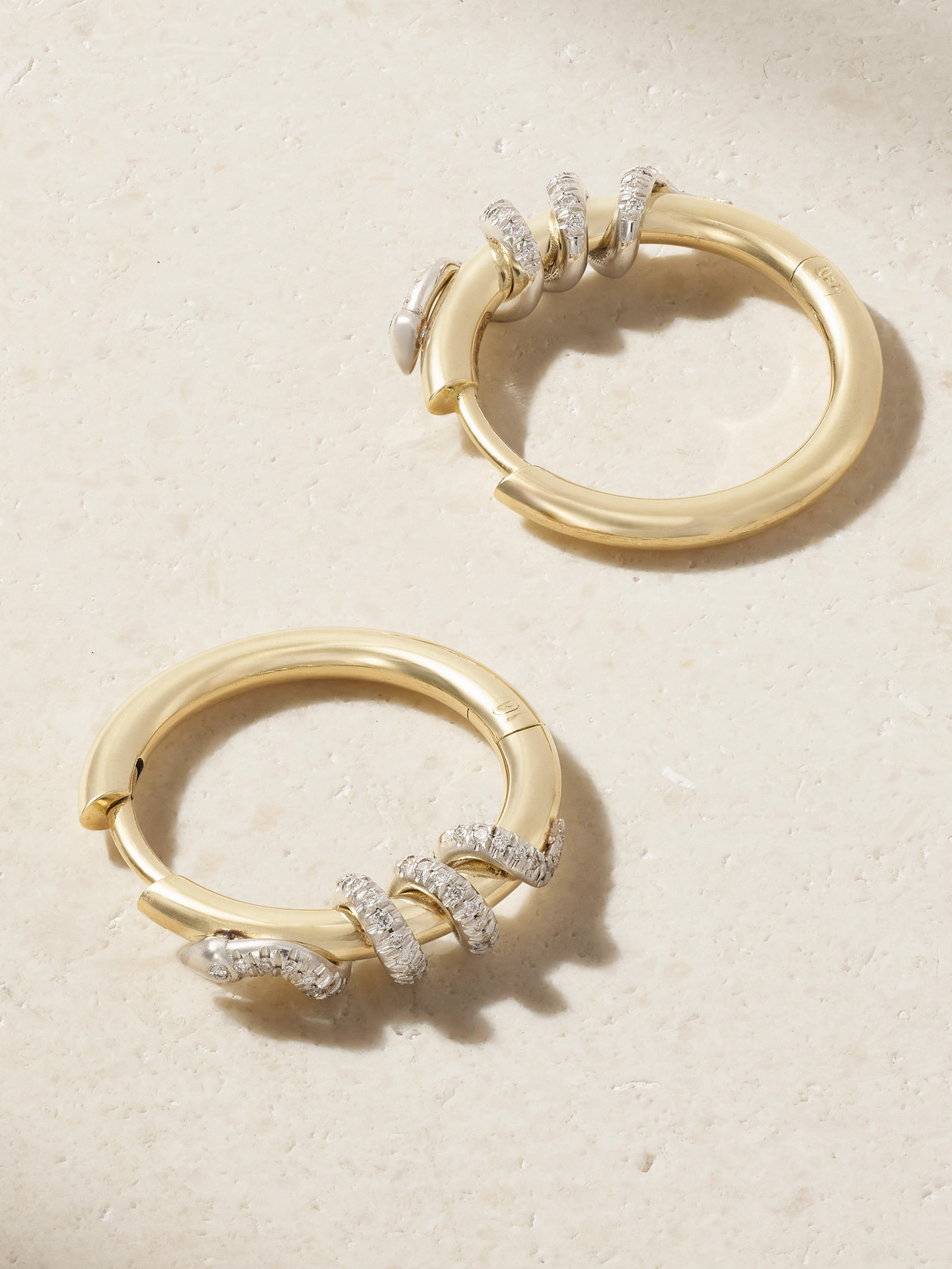 Ileana Makri Twisted Boa 18-karat Yellow And White Gold Diamond Earrings