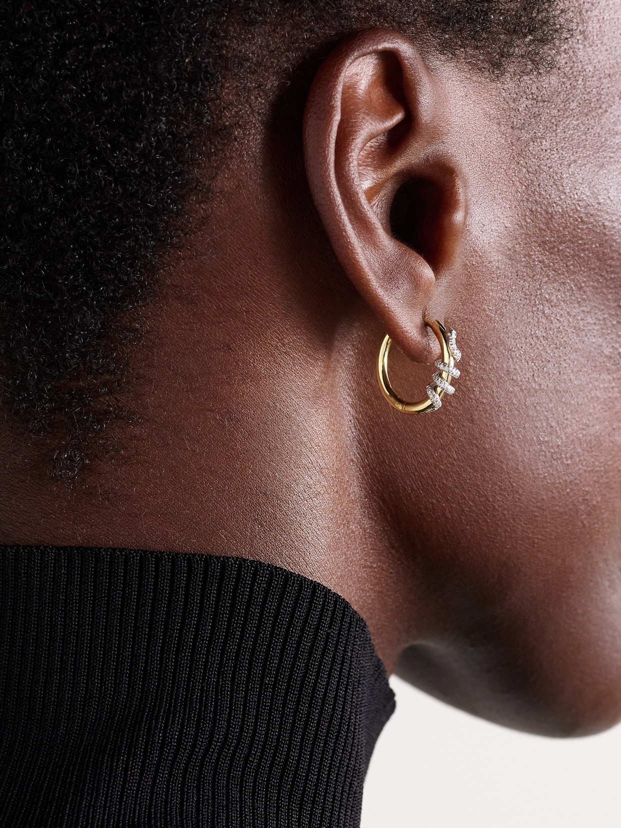 Ileana Makri Twisted Boa 18-karat Yellow And White Gold Diamond Earrings