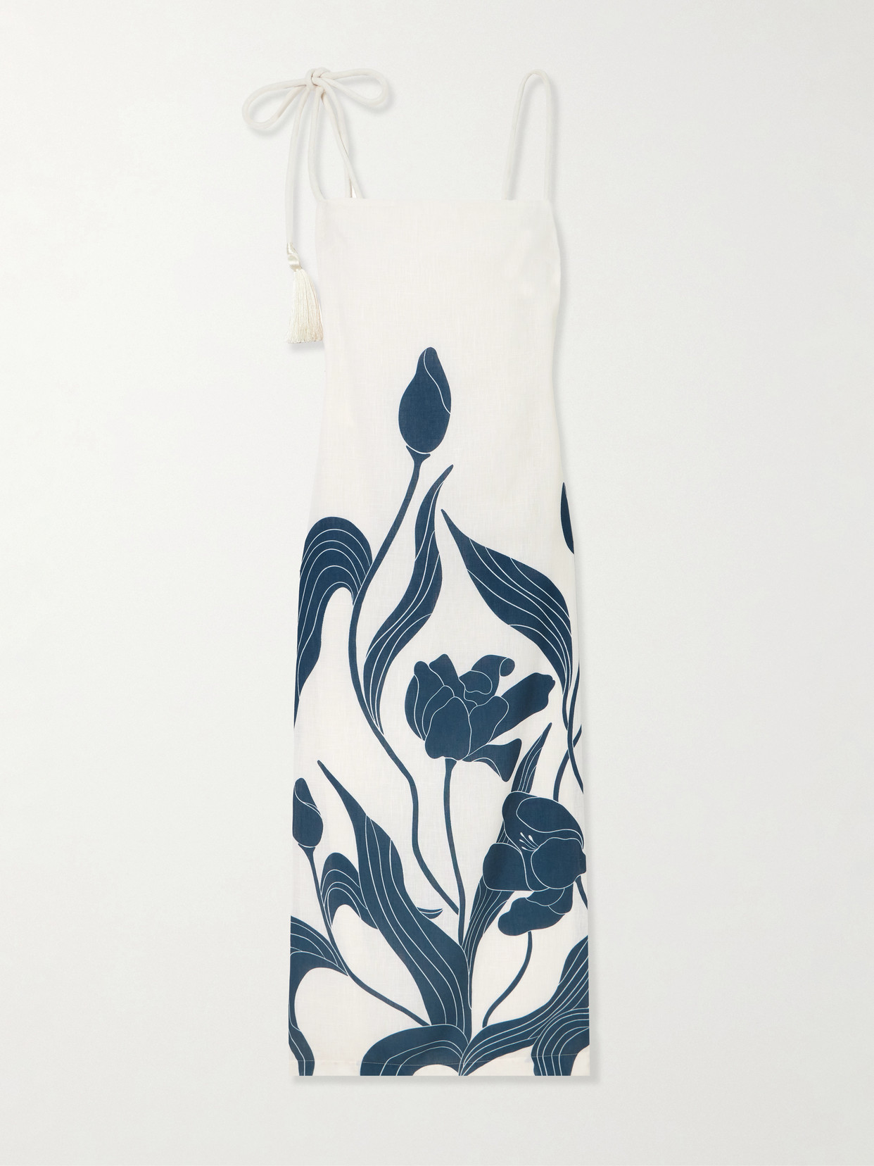 Andres Otalora Pasos De Jardin Floral-print Linen Midi Dress
