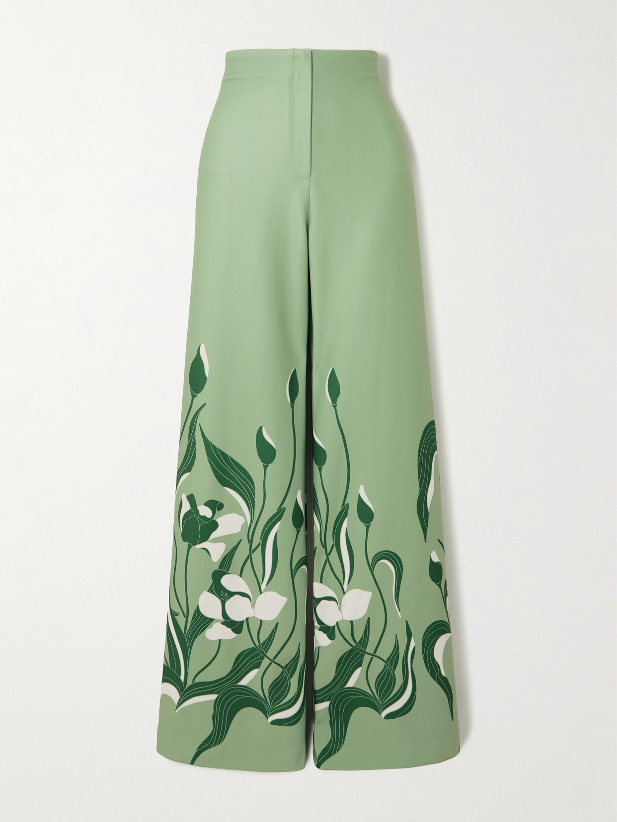 Andres Otalora Luz De Si Floral-print Stretch-scuba Wide-leg Pants