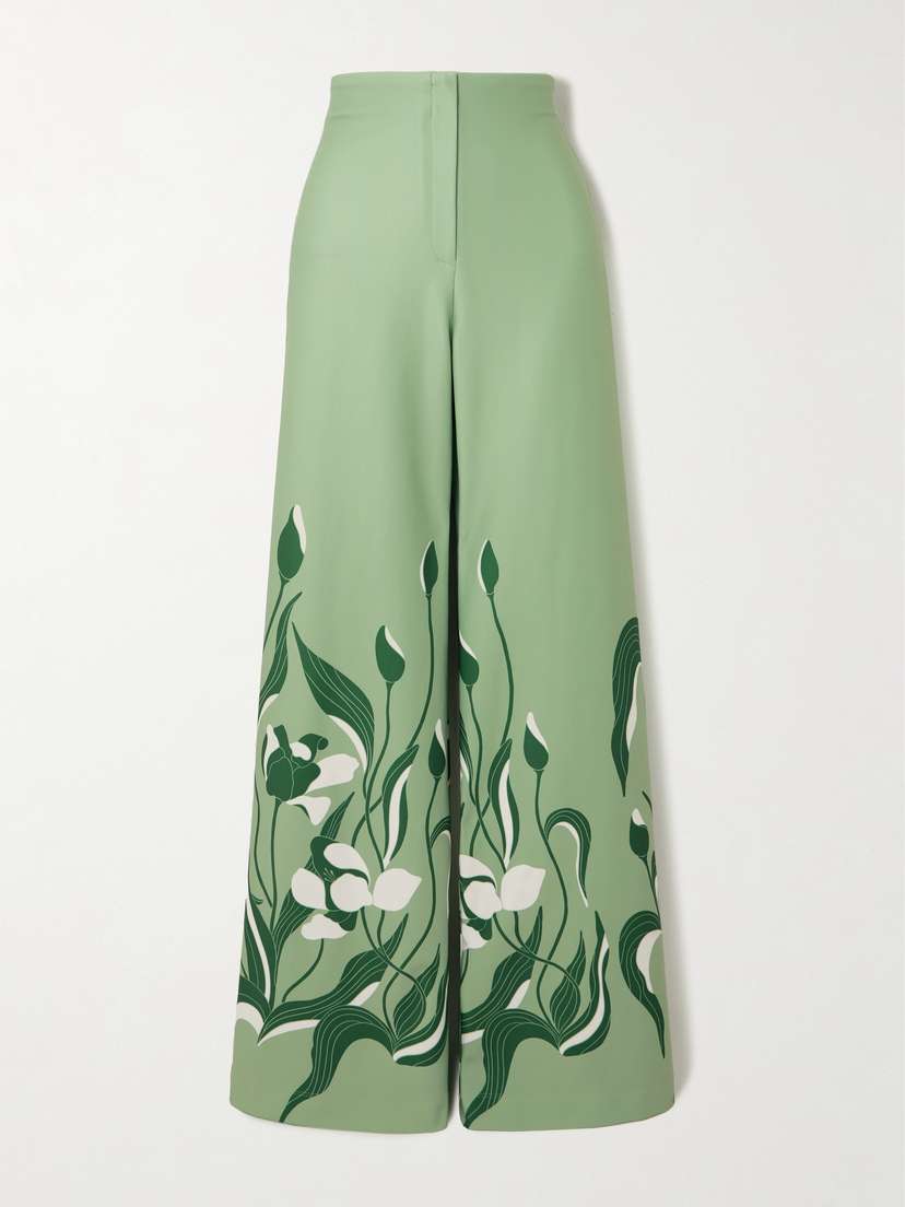 ANDRES OTALORA Luz De Si Floral-print Stretch-scuba Wide-leg Pants