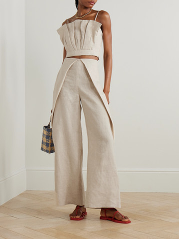 Andres Otalora De Estaciones layered linen wide-leg pants