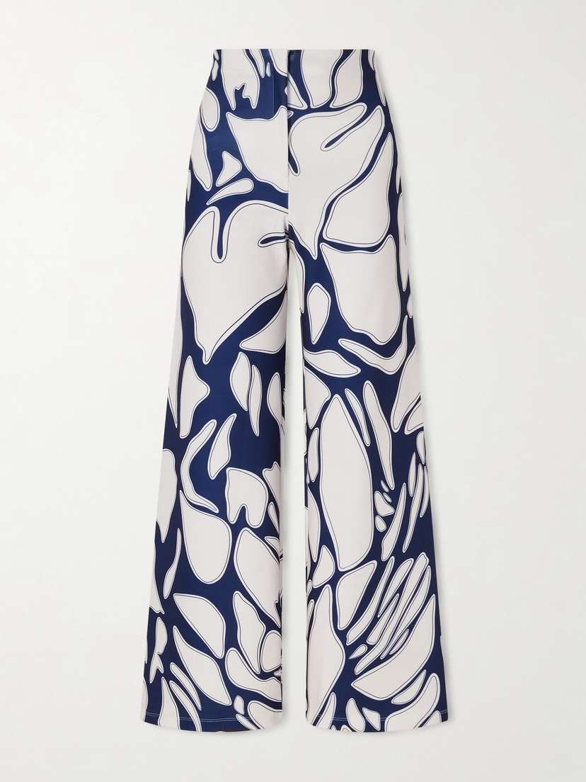 ANDRES OTALORA Espejismo Printed Stretch-scuba Wide-leg Pants