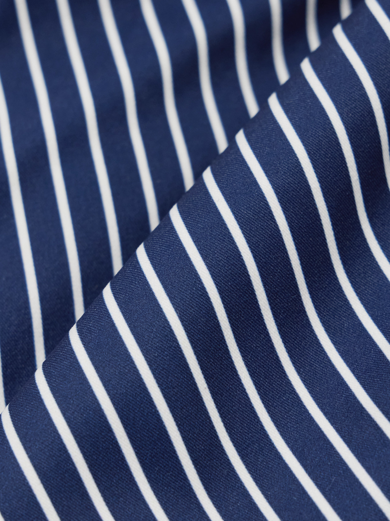 Andres Otalora Alborada Strapless Striped Stretch Cotton-twill Peplum Top In Blue