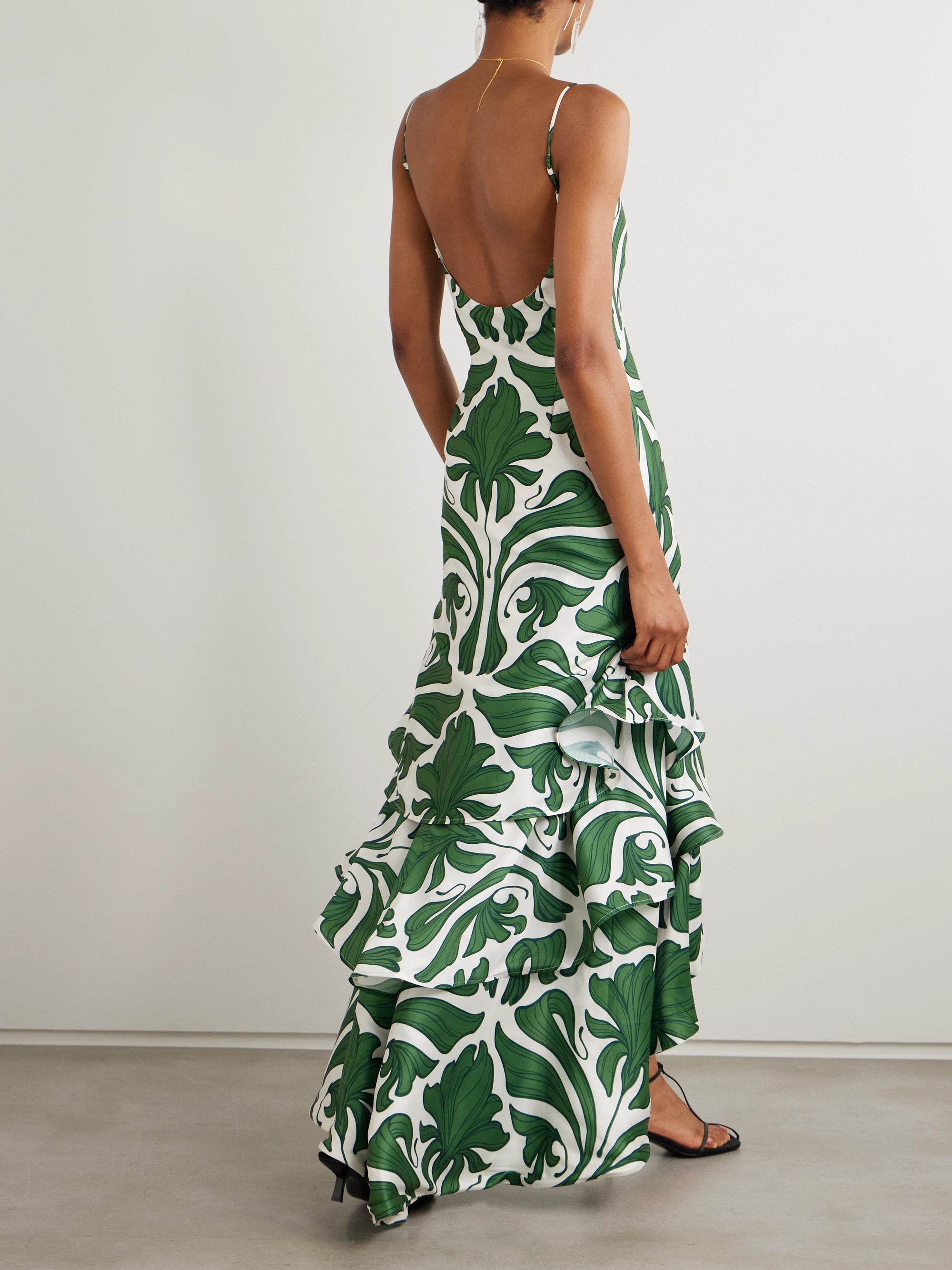 Andres Otalora Arte Cubano tiered crepe maxi dress thumbnail