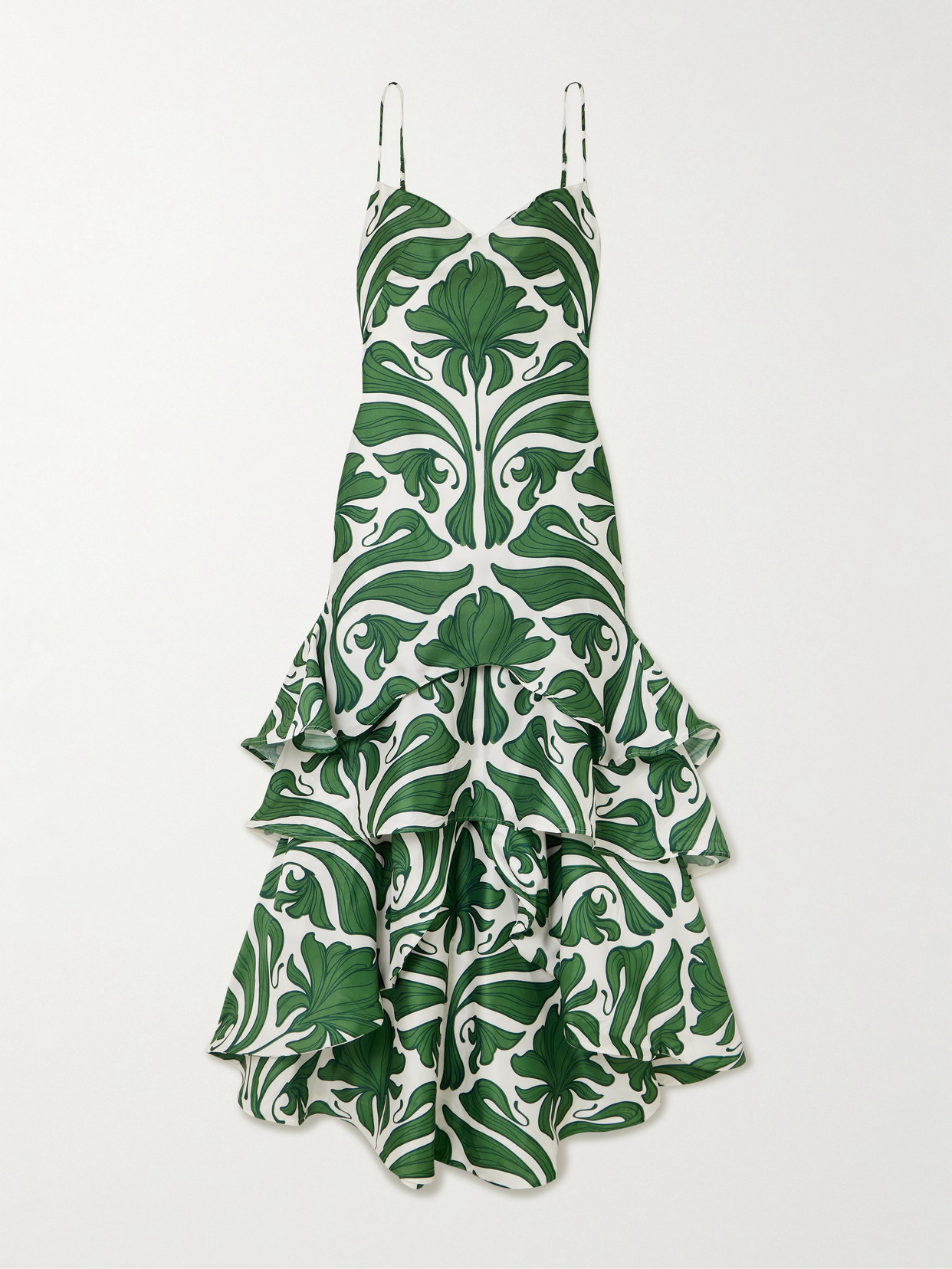 Andres Otalora Arte Cubano Tiered Crepe Maxi Dress