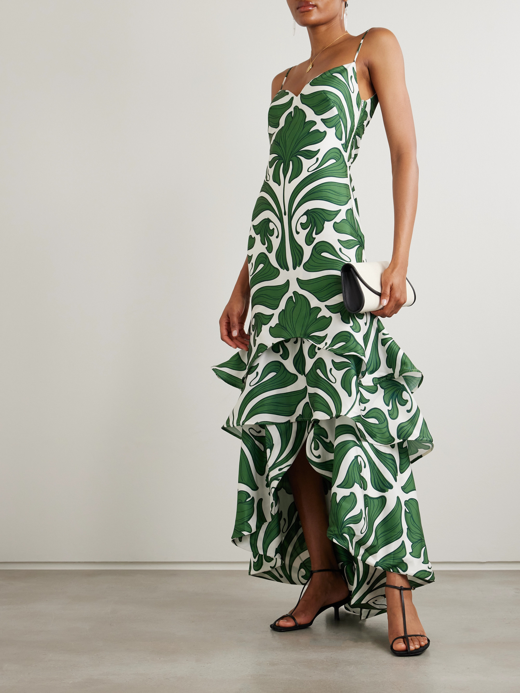 Andres Otalora Arte Cubano tiered crepe maxi dress