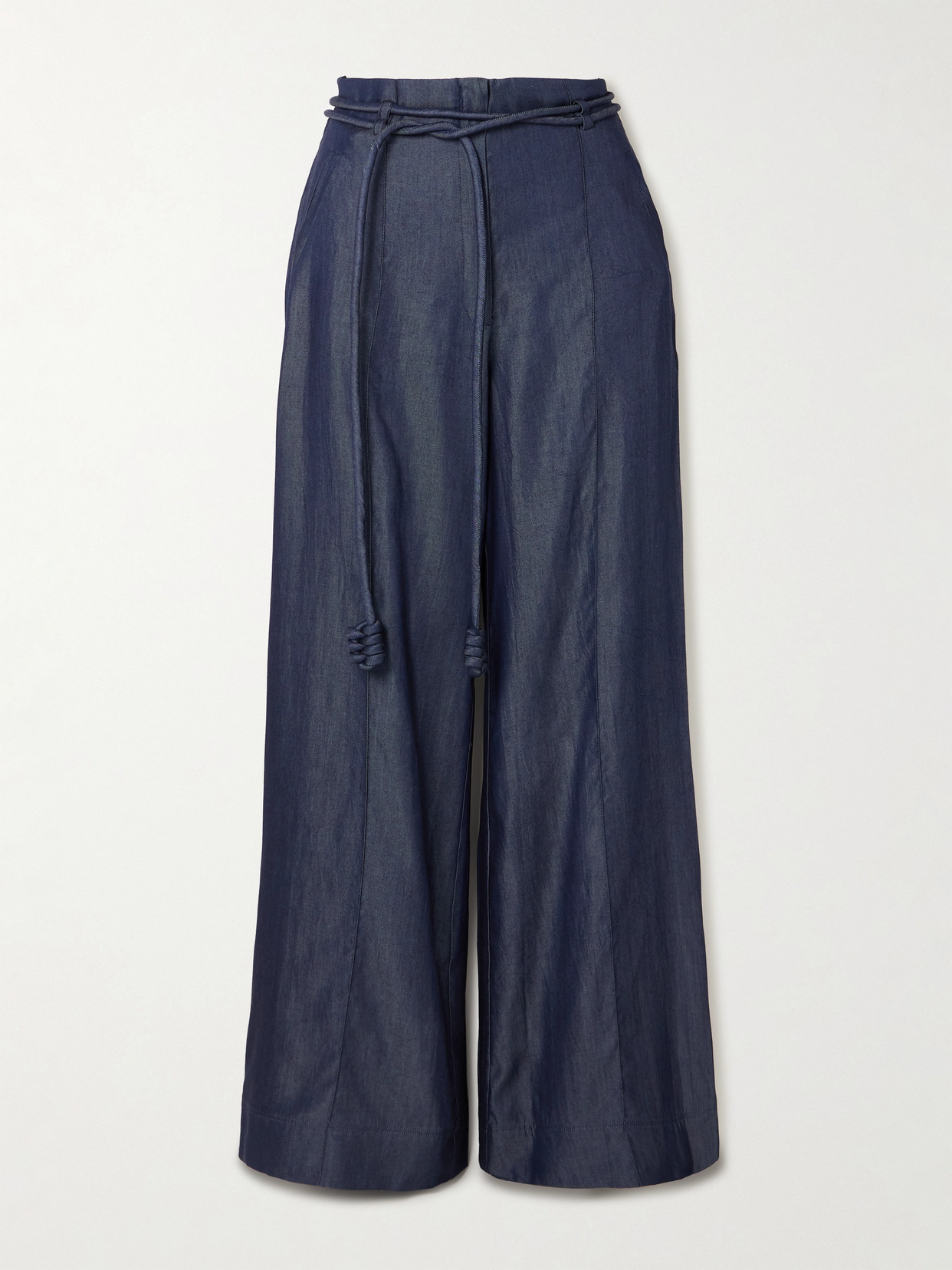 Andres Otalora Belted Tencel Wide-leg Pants