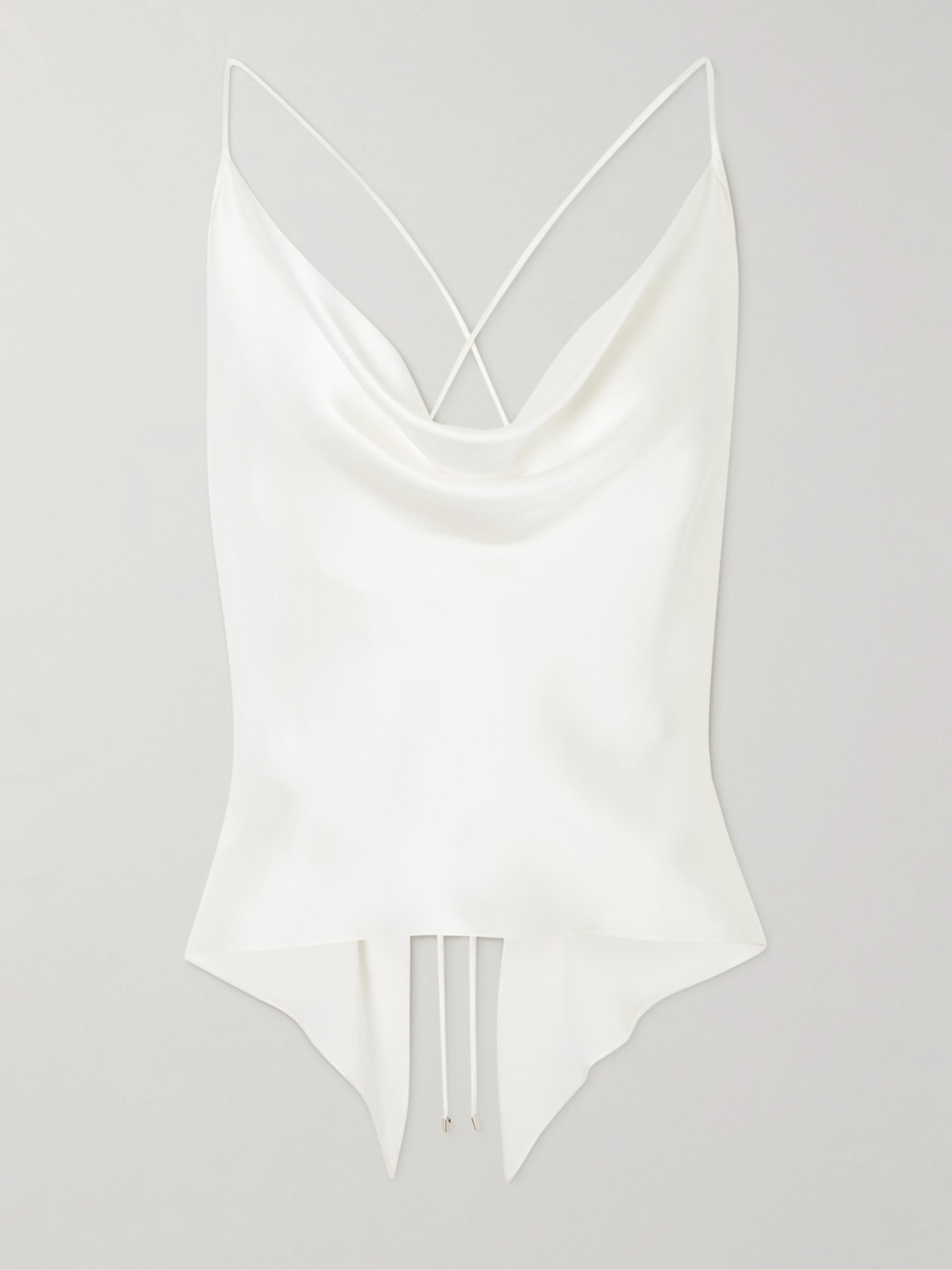 Andres Otalora Ecos De Luna Draped Silk-charmeuse Top