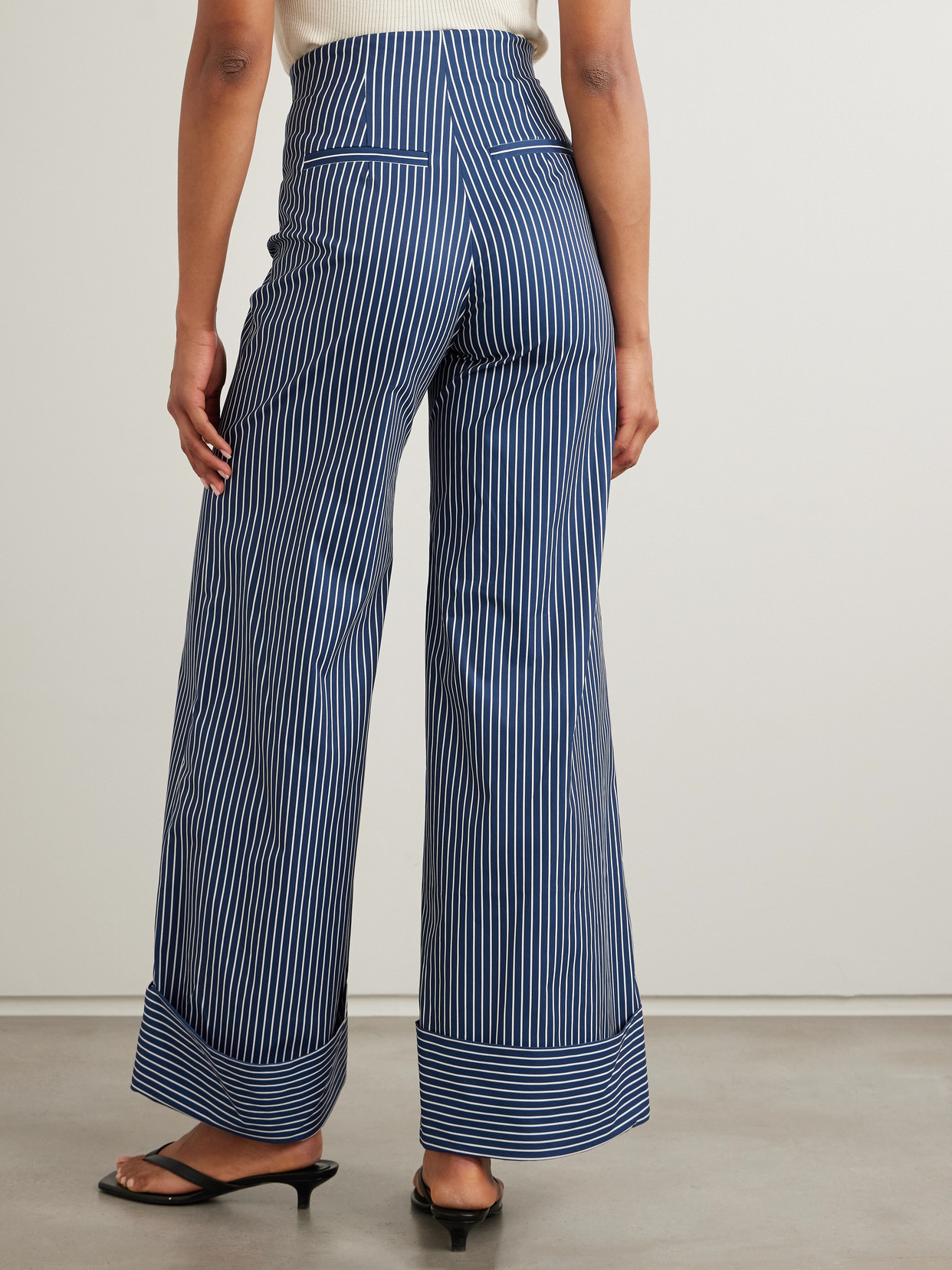 Andres Otalora Refugios Striped Stretch Cotton-twill Wide-leg Pants