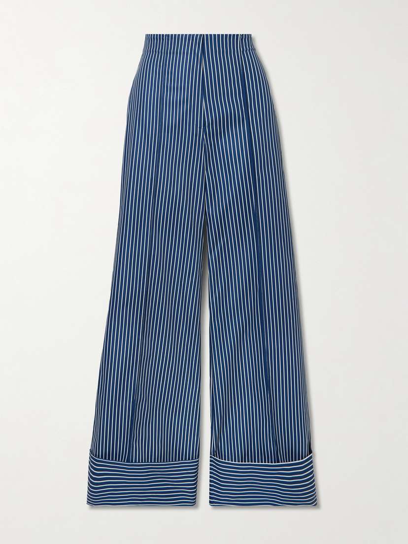 ANDRES OTALORA Refugios Striped Stretch Cotton-twill Wide-leg Pants