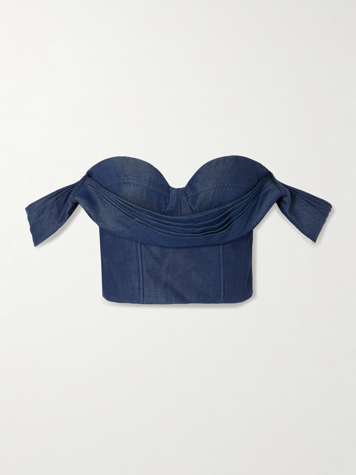 Andres Otalora De Azahar Off-the-shoulder Draped Tencel™ Bustier Top