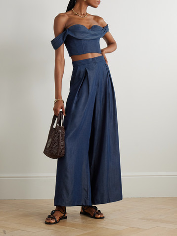 Andres Otalora De Azahar off-the-shoulder draped TENCEL™ bustier top