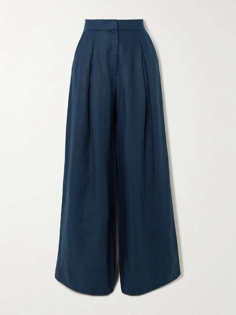 ANDRES OTALORA Una Metafora Pleated Linen Wide-leg Pants