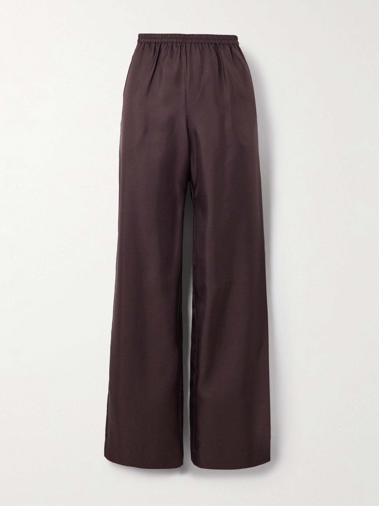 Loulou De Saison Alera Silk-twill Wide-leg Pants In Brown