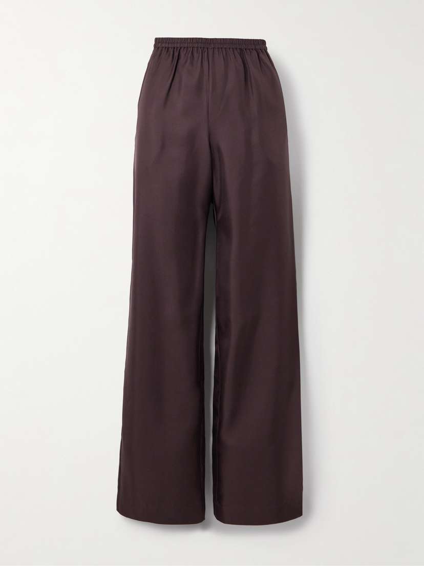 Loulou de Saison Alera Silk-twill Wide-leg Pants