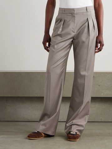 LOULOU DE SAISON Sbiru pleated wool-twill straight-leg pants
