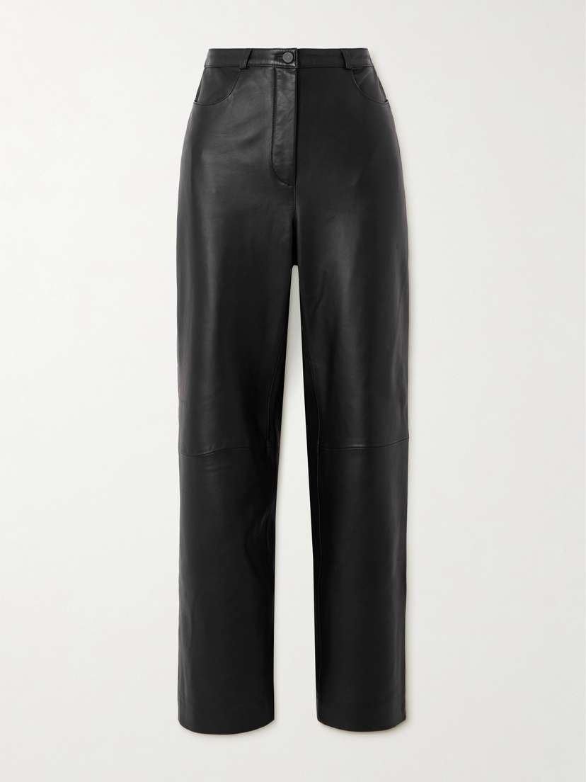 Loulou de Saison Cobe Paneled Leather Straight-leg Pants