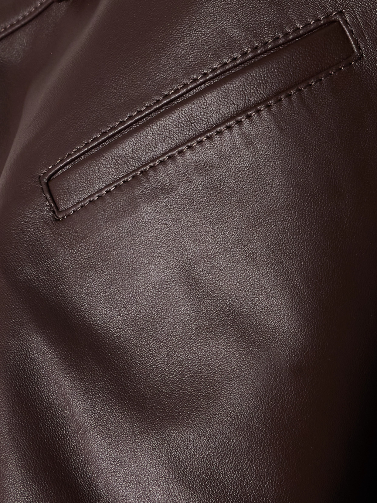 Loulou De Saison Cobe Paneled Leather Straight-leg Pants In Brown