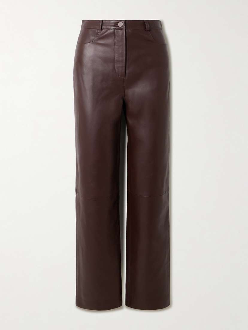 Loulou de Saison Cobe Paneled Leather Straight-leg Pants