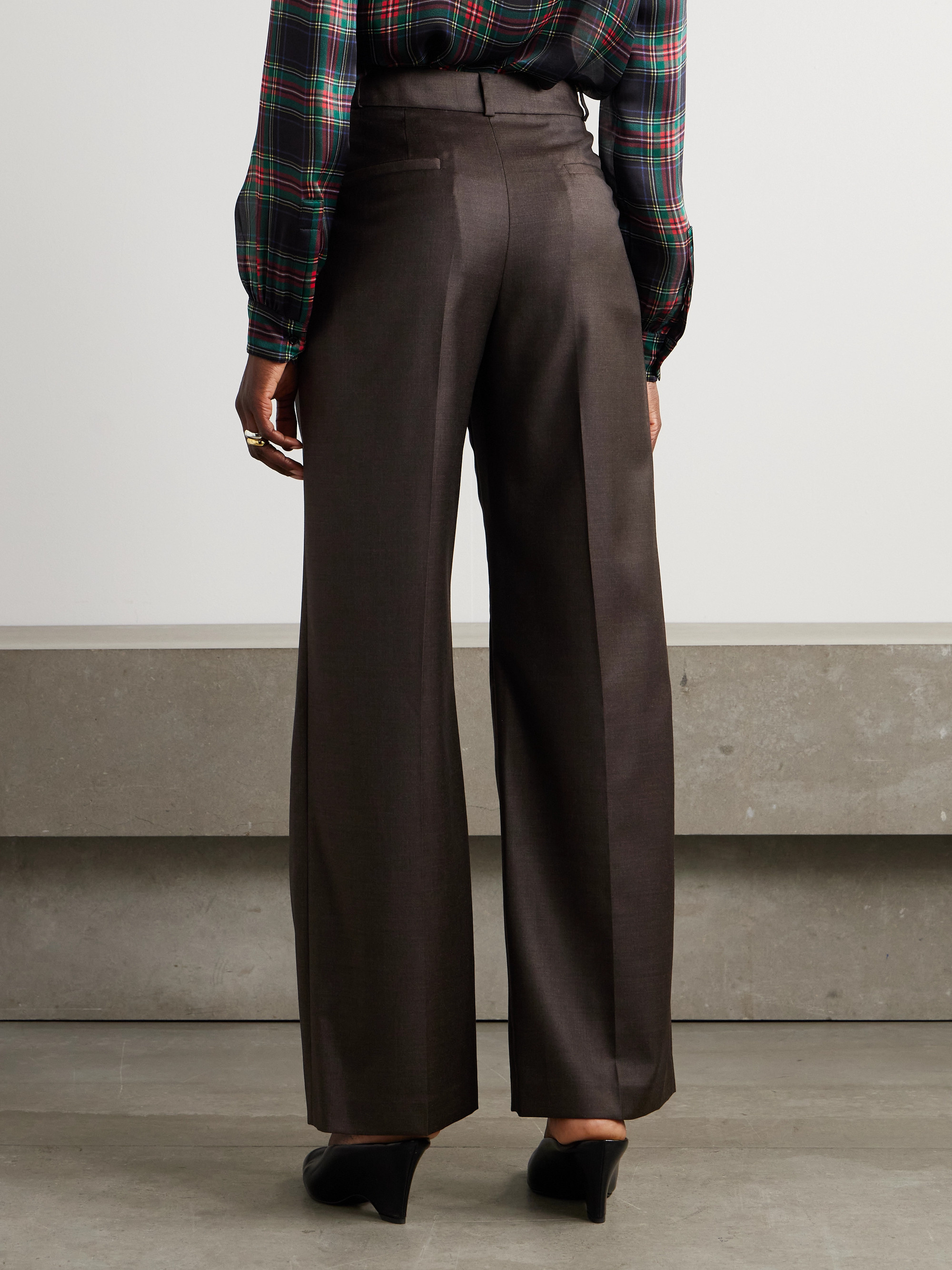 LOULOU DE SAISON Sbiru pleated wool-twill straight-leg pants thumbnail
