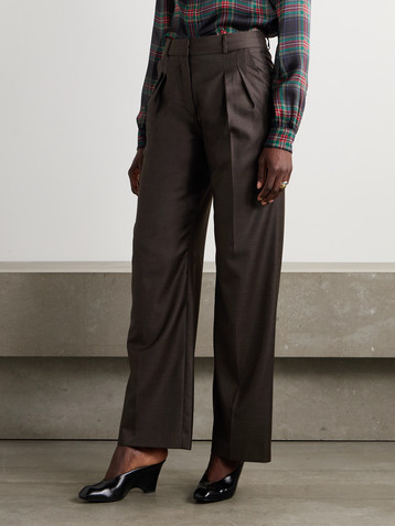 LOULOU DE SAISON Sbiru pleated wool-twill straight-leg pants