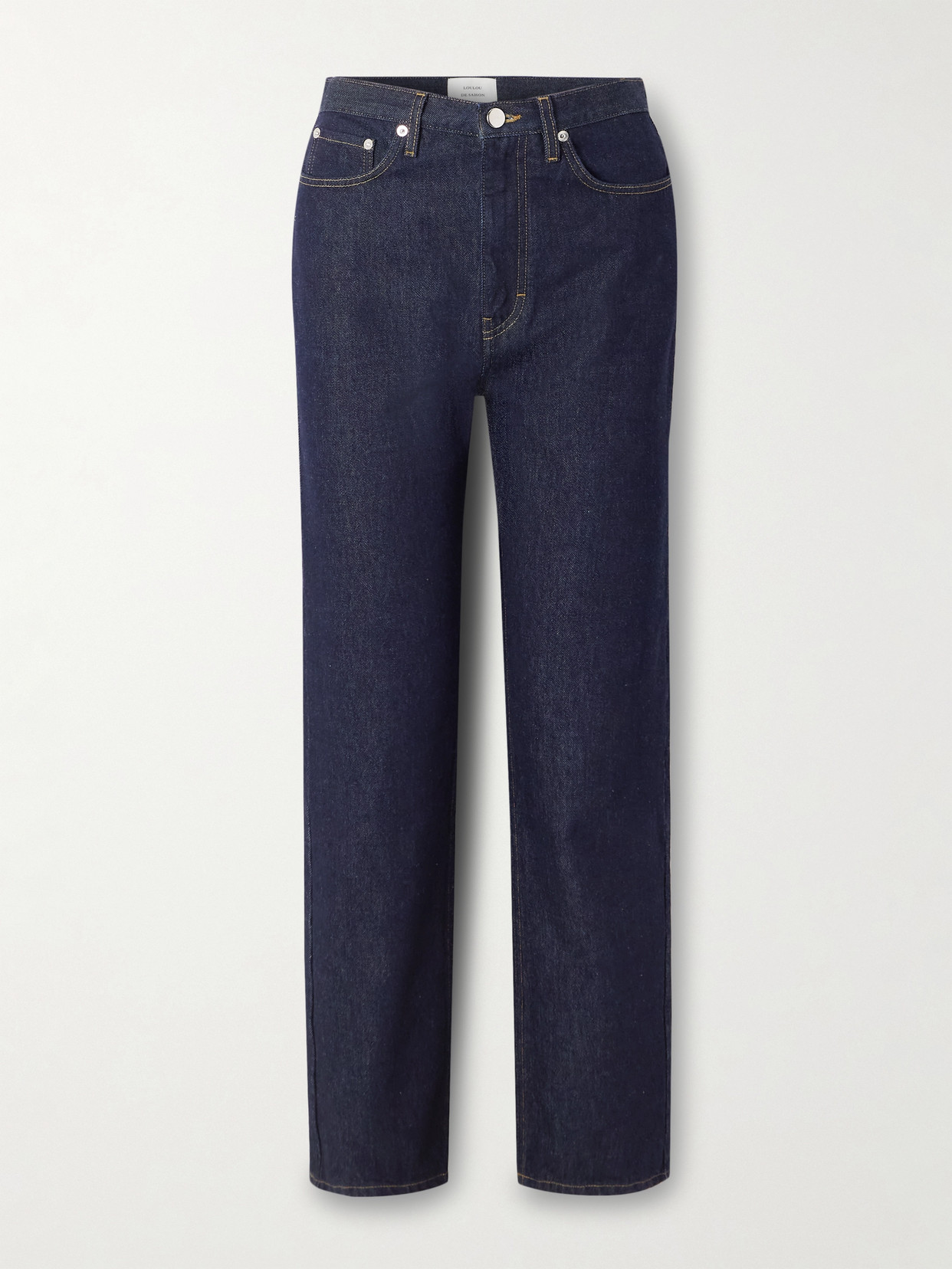 Loulou De Saison Jude Organic High-rise Straight-leg Jeans In Blue