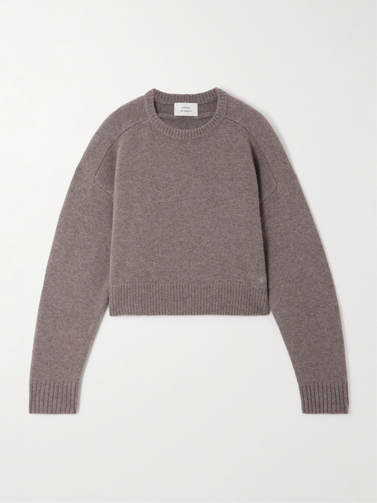 Loulou De Saison Bruzzi Cropped Wool And Cashmere-blend Sweater In Brown