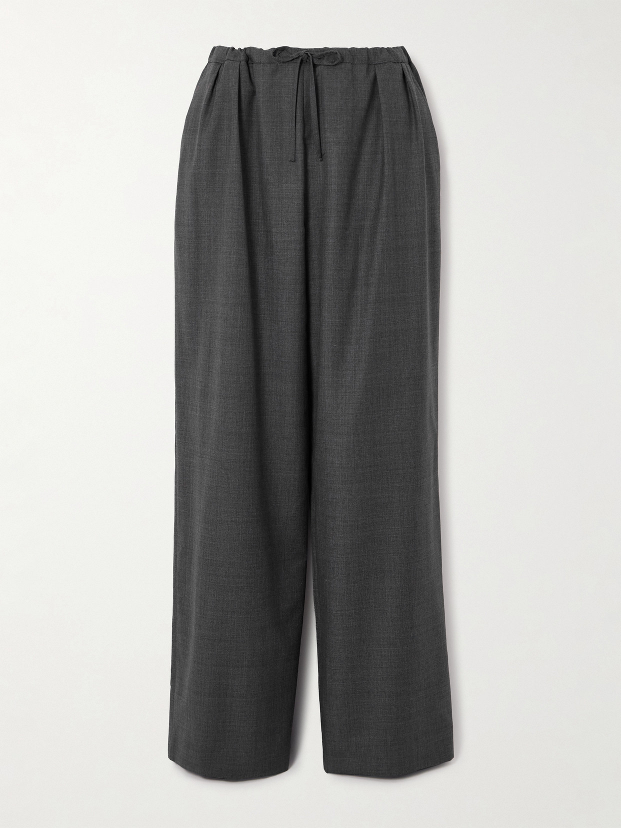 Loulou De Saison Cove Wool Straight-leg Pants In Black
