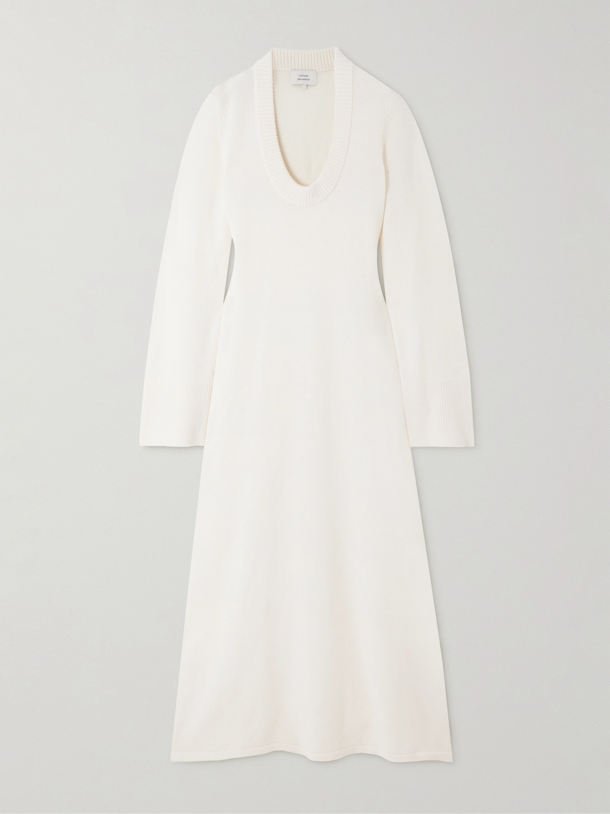 Loulou De Saison Ari Wool And Cashmere-blend Maxi Dress In White