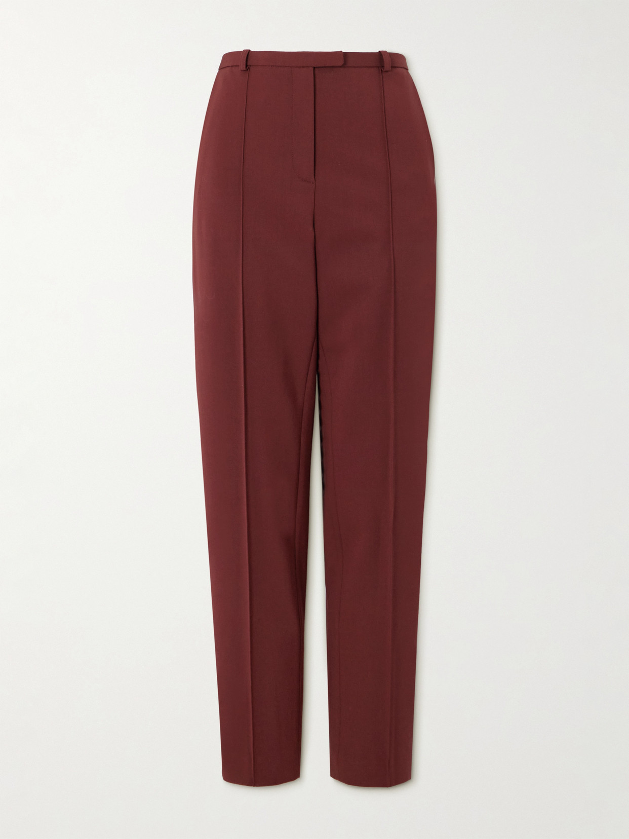 Loulou De Saison Malka Wool-blend Twill Skinny Pants In Burgundy