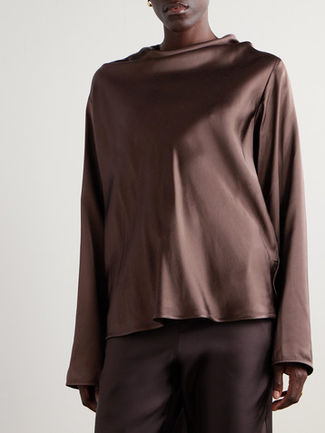 LOULOU DE SAISON Riddy oversized draped satin blouse