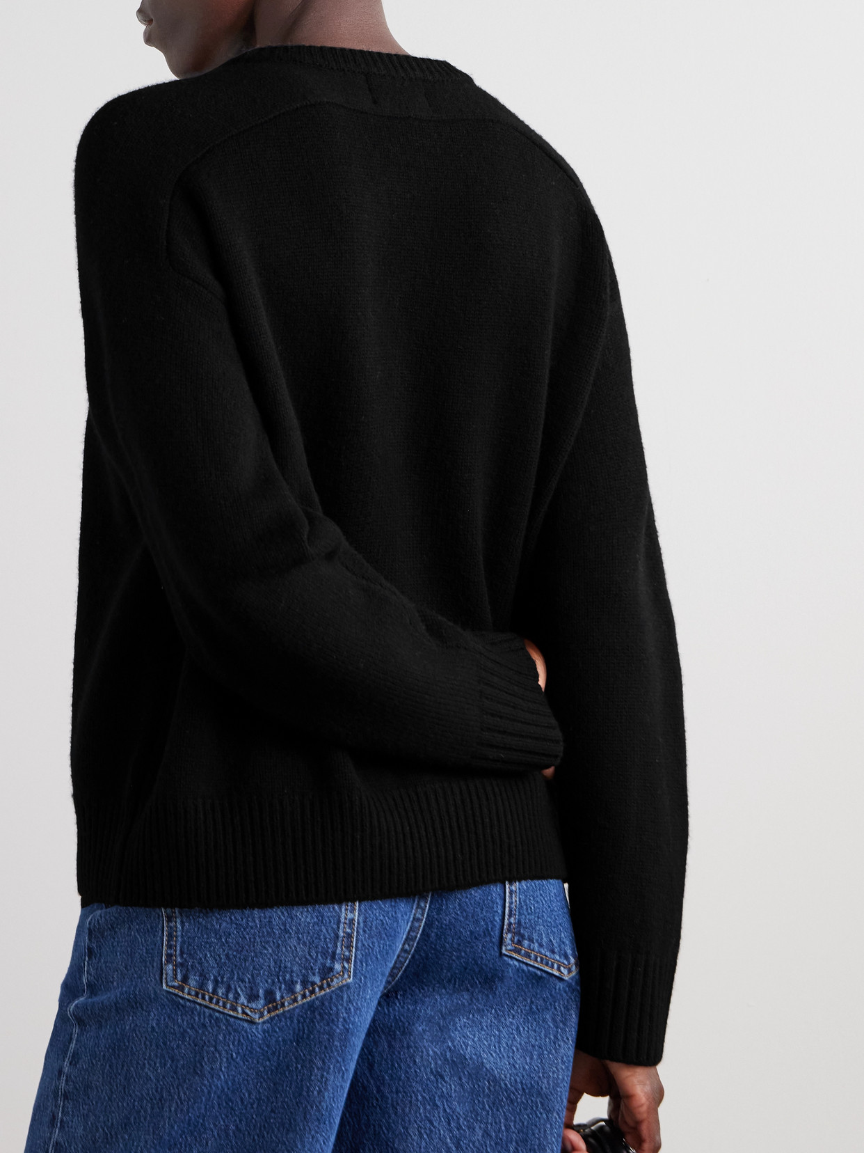 Loulou De Saison Aidar Merino Wool And Cashmere-blend Cardigan In Black