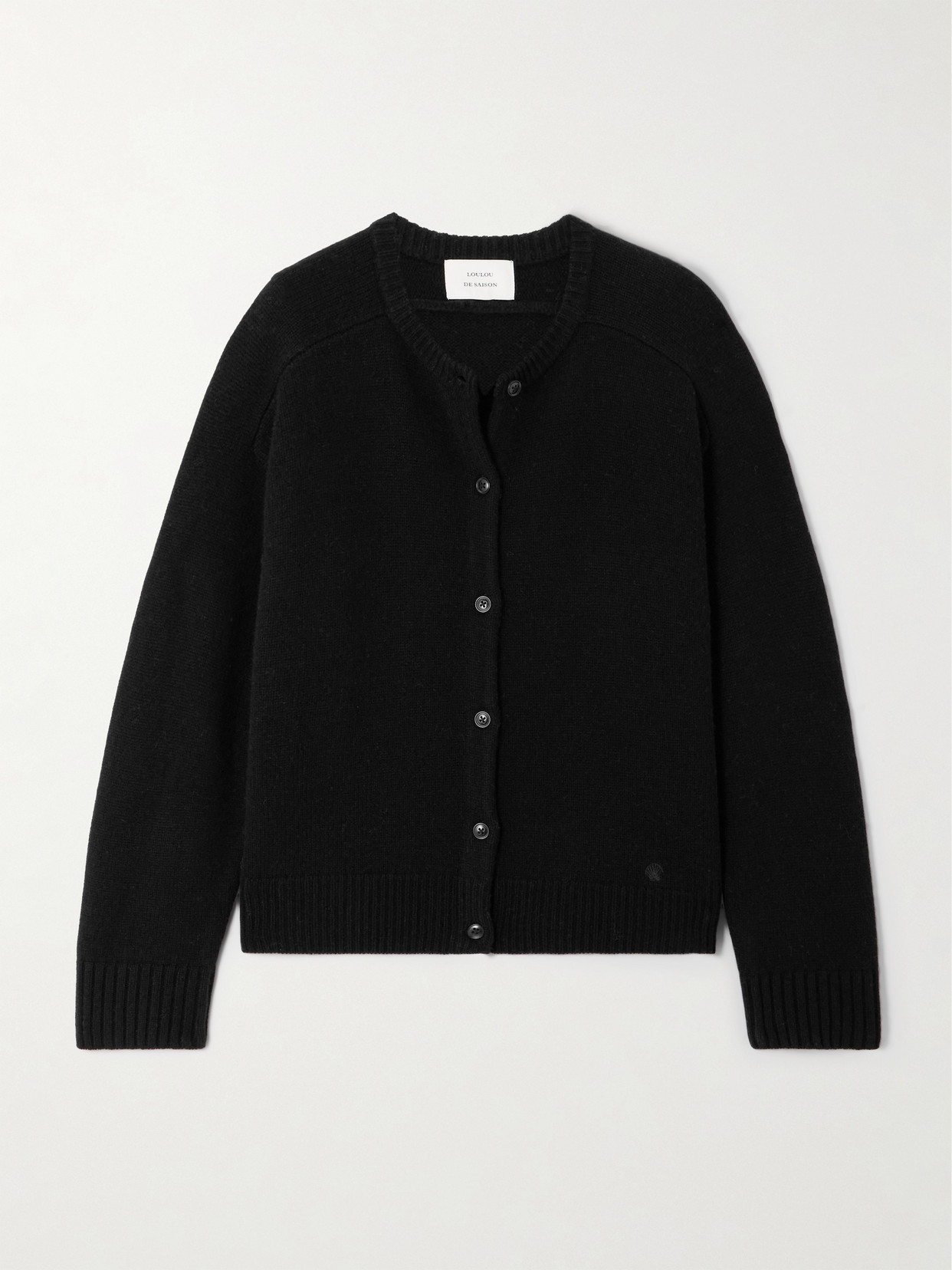 Loulou De Saison Aidar Merino Wool And Cashmere-blend Cardigan In Black