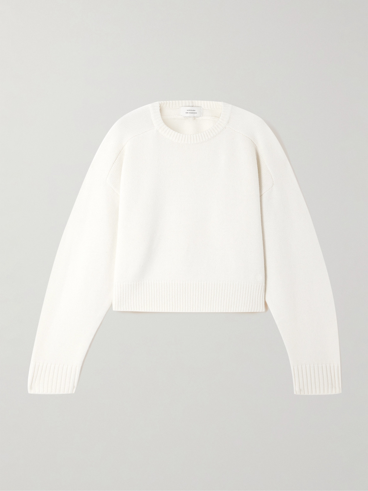 Loulou De Saison Bruzzi Cropped Wool And Cashmere-blend Sweater In Neutral