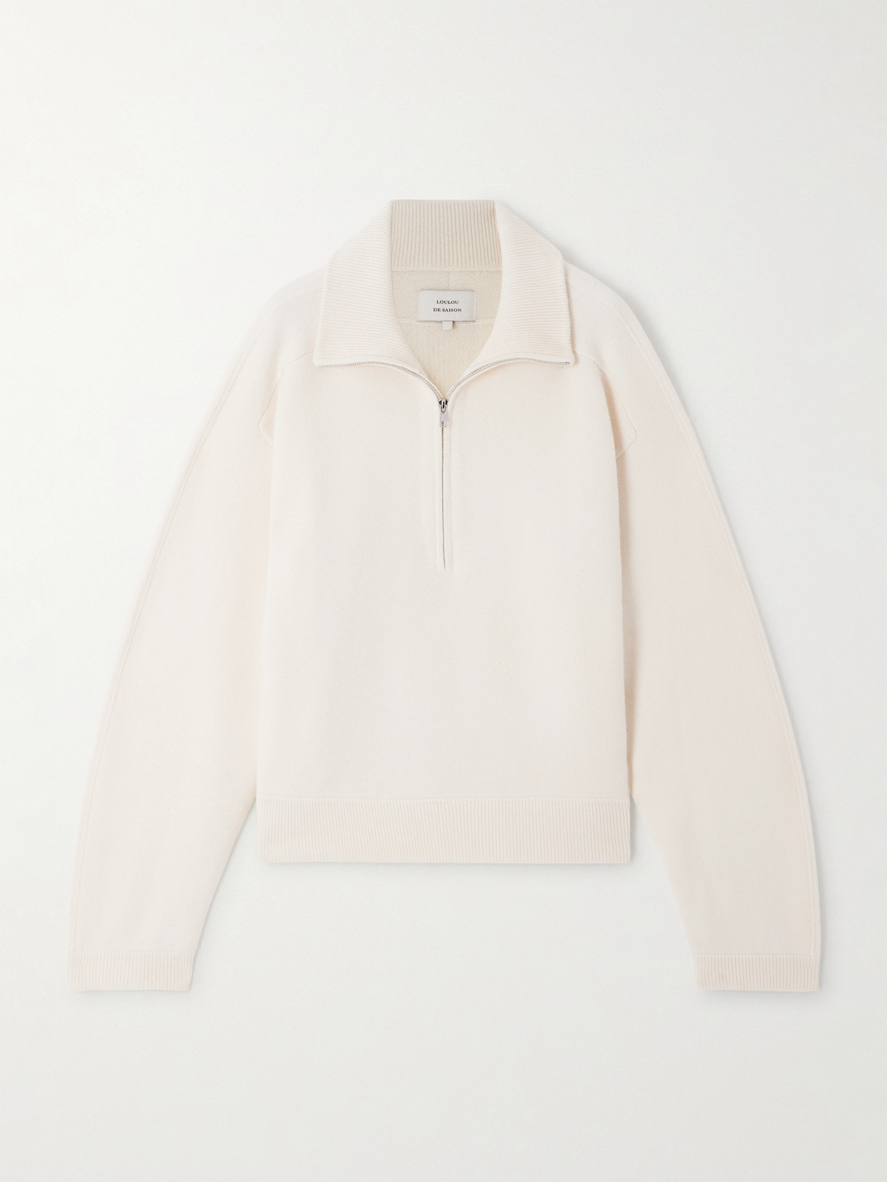 Loulou De Saison Dries Cashmere Stand Collar Sweater In White