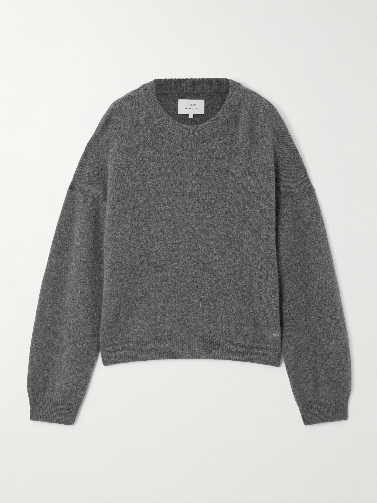 Loulou De Saison Tristan Mercerised-wool Blend Sweater In Gray