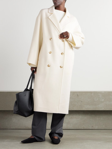 LOULOU DE SAISON Borneo double-breasted wool and cashmere-blend coat
