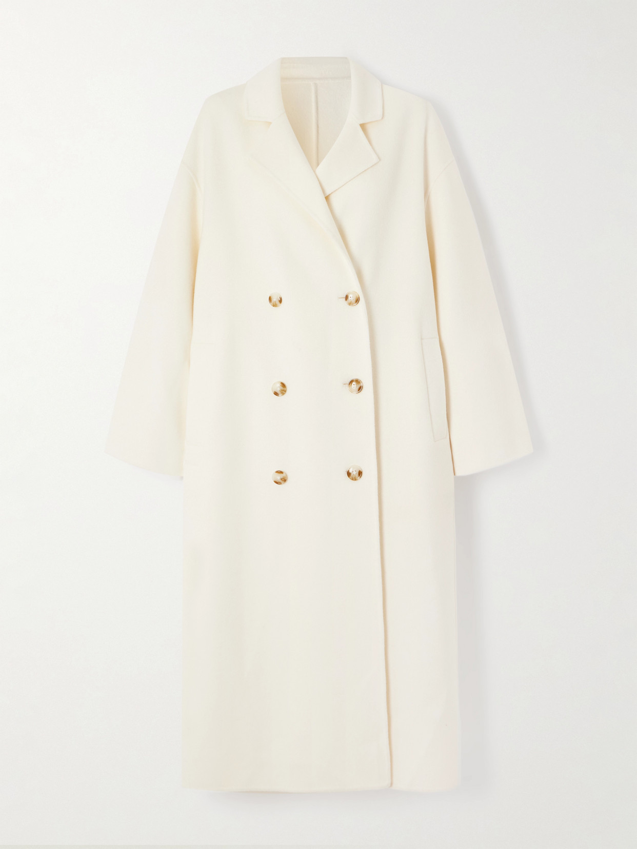 Loulou De Saison Borneo Double-breasted Wool And Cashmere-blend Coat In White