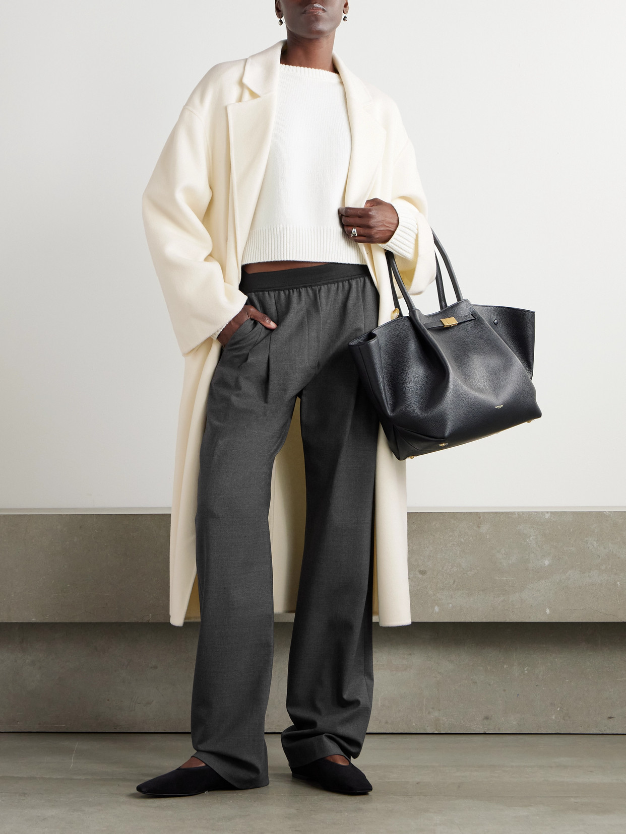Loulou De Saison Borneo Double-breasted Wool And Cashmere-blend Coat In White