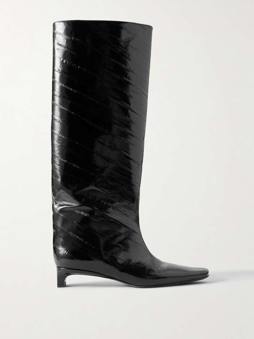 Loulou de Saison Joan Eel-effect Patent Leather Knee Boots