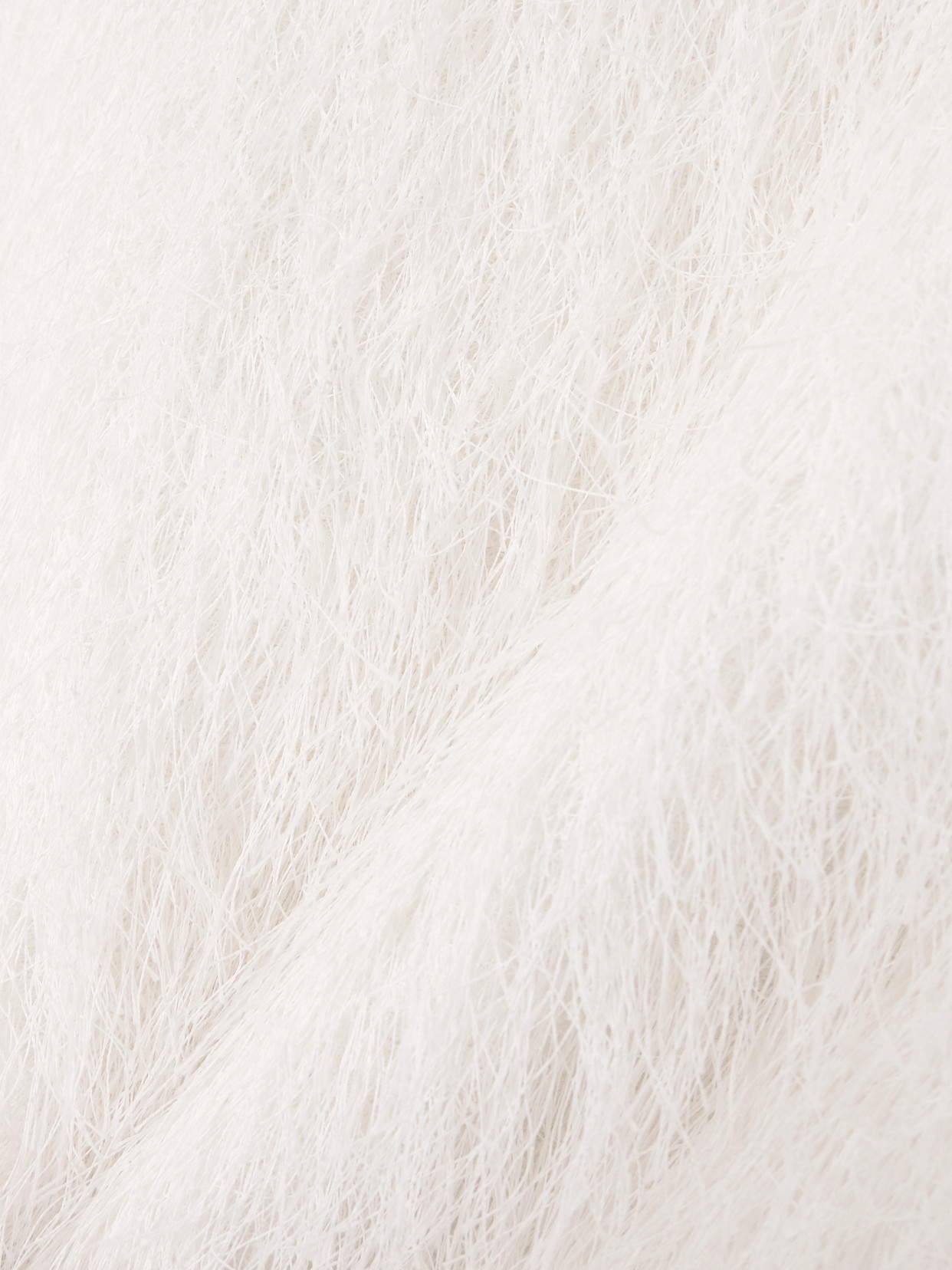 Loulou De Saison Zaro Short Sleeve Fringe Top In White