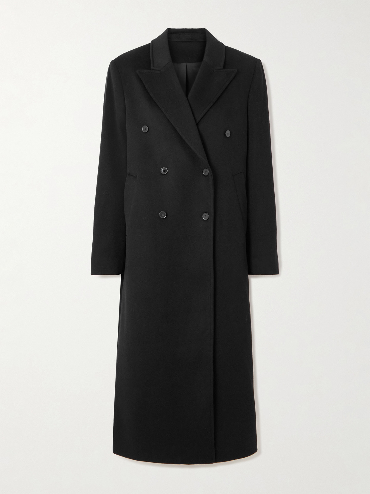 Loulou De Saison Rosco Double-breasted Brushed-wool And Cashmere-blend Coat In Black