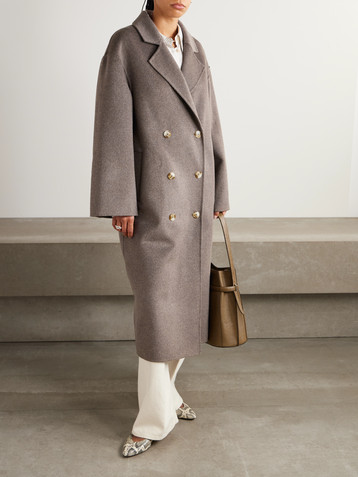 LOULOU DE SAISON Borneo oversized double-breasted wool and cashmere-blend coat
