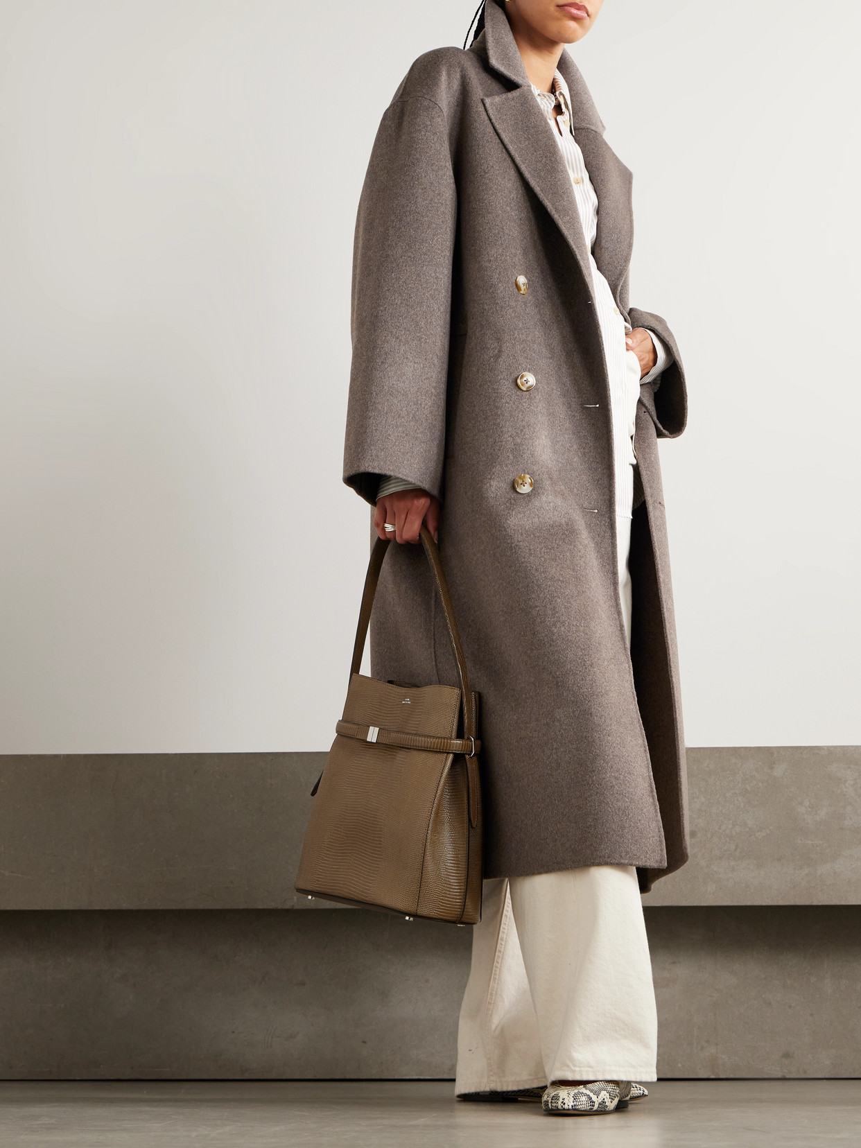 Loulou De Saison Borneo Oversized Double-breasted Wool And Cashmere-blend Coat In Multi