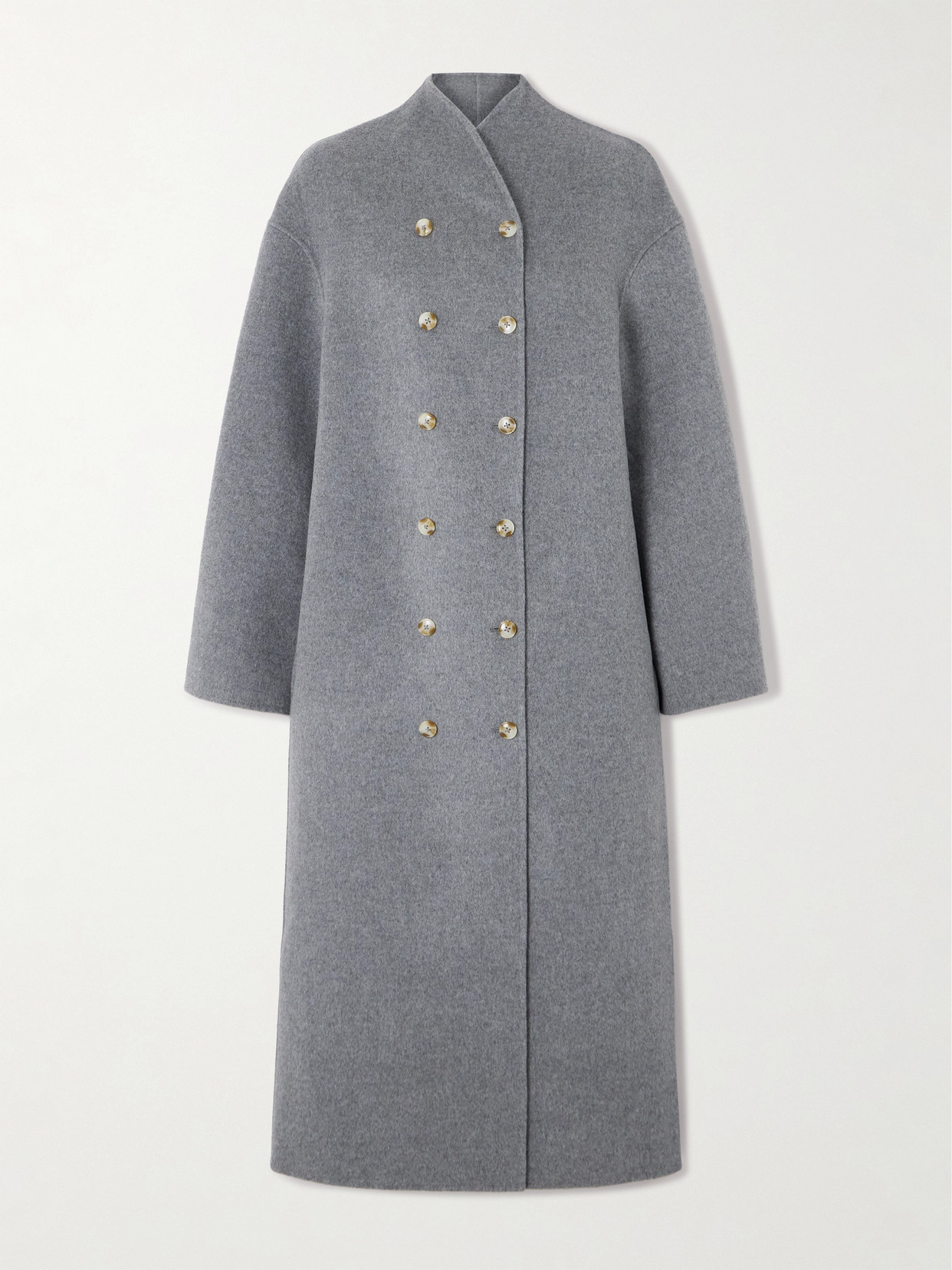 Loulou De Saison Amory Double-breasted Wool And Cashmere-blend Coat In Gray