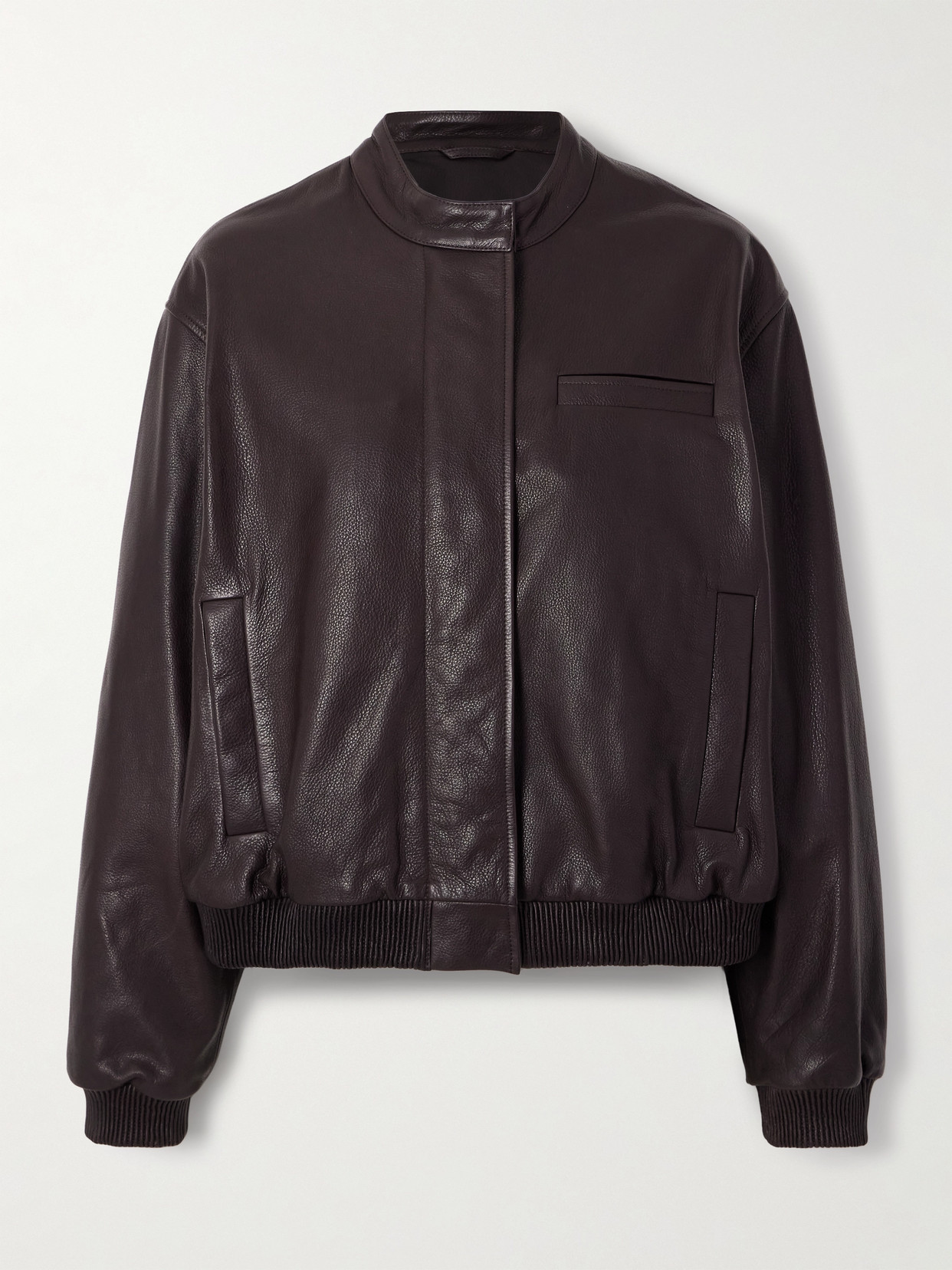 Loulou De Saison Marlow Textured-leather Jacket In Black