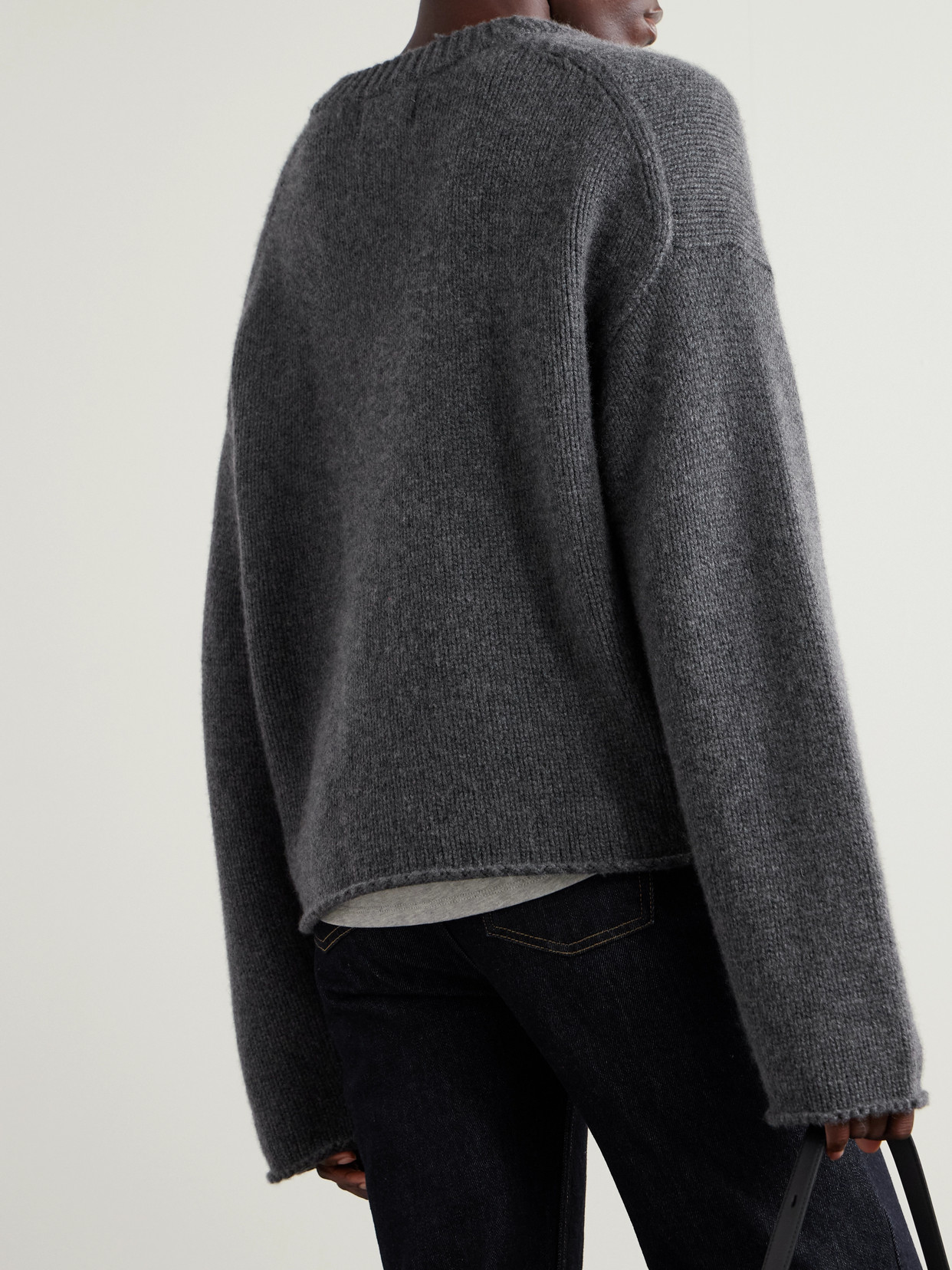 Loulou De Saison Derry Oversized Cashmere Sweater In Gray