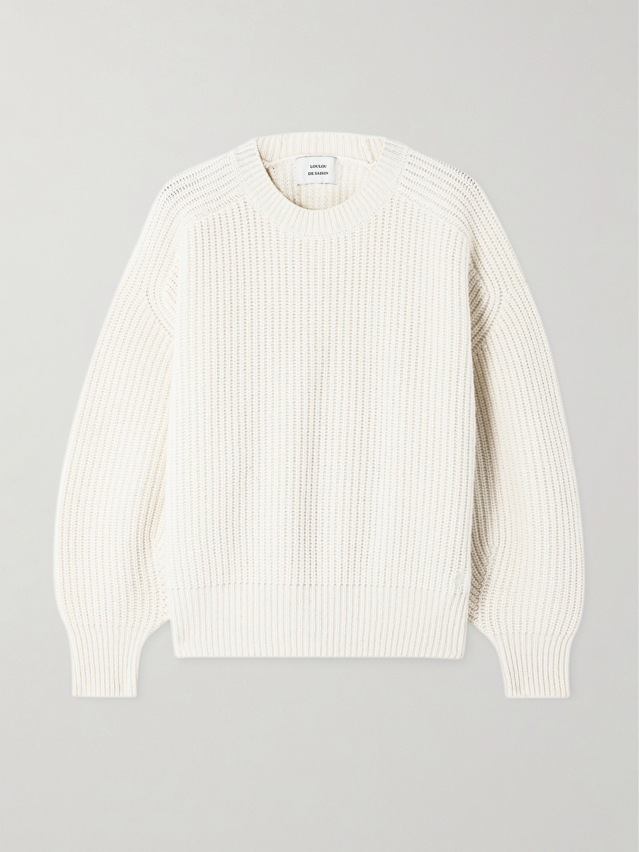 Loulou De Saison Nauru Ribbed Cashmere Sweater In White